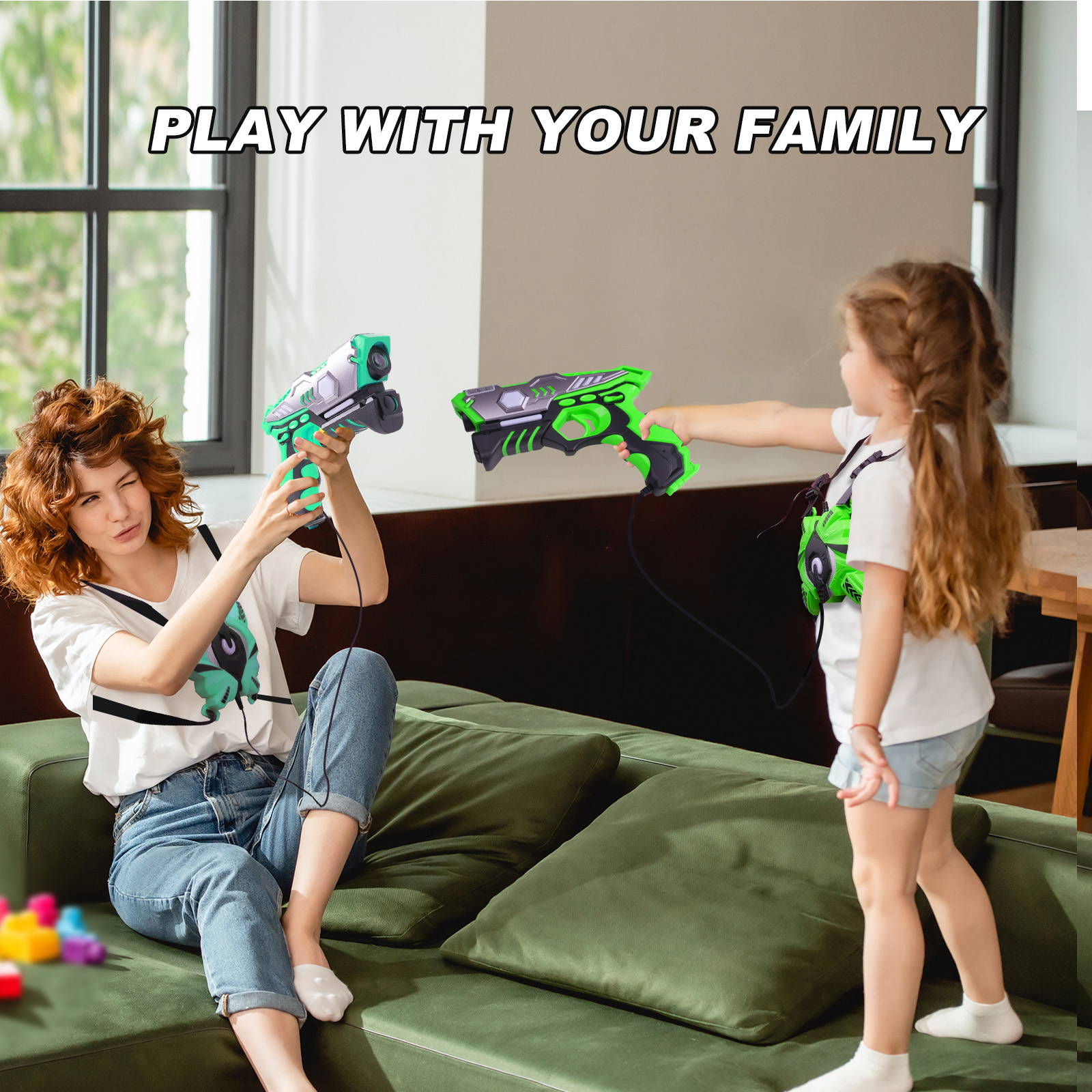VATOS Jeu de Pistolet Laser avec Gilets pour 4 joueurs Meilleur Cadeau pour Garçons Filles 6+ ans - Jeu de tir - Achat & prix